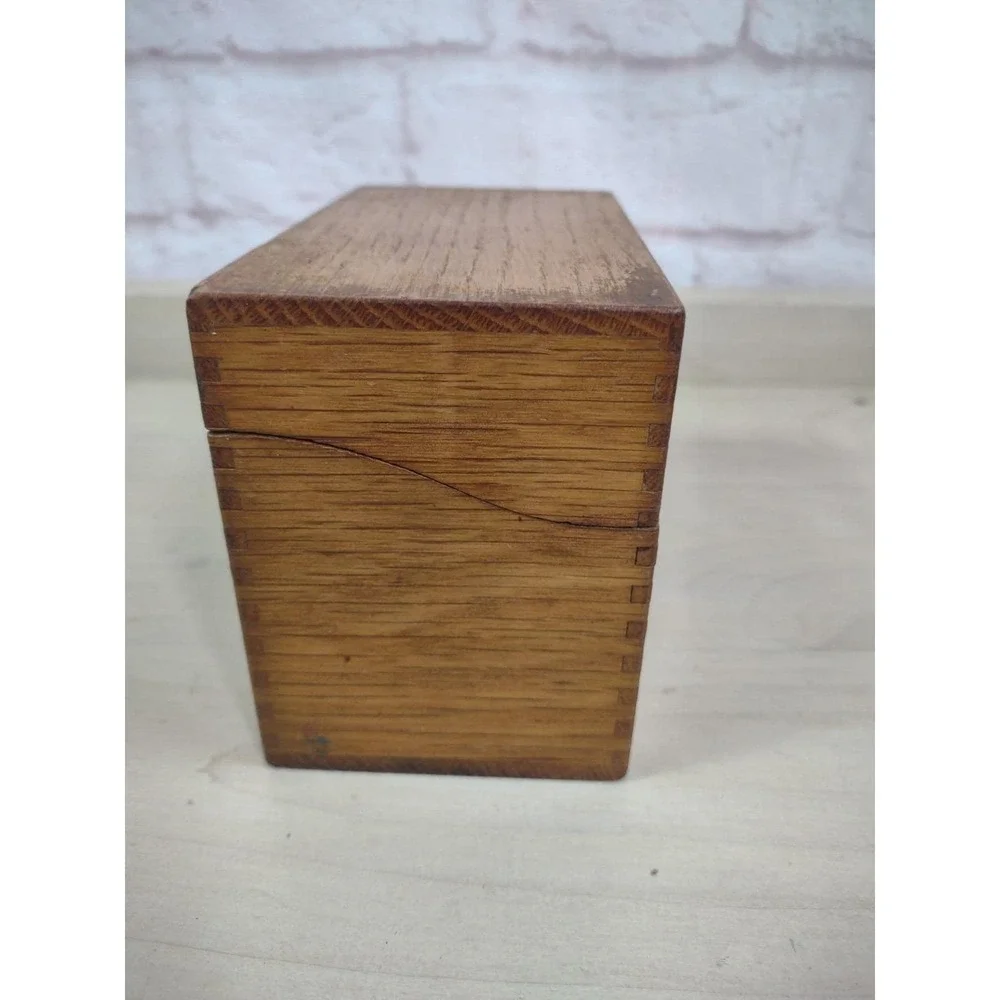 Vintage Weis Wood Recipe Box Patina Country Farm Kitchen No Recipe Cards